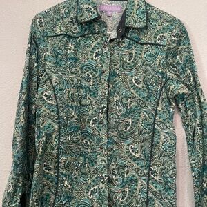 Lamansini Teal Paisley Men's Casual Shirt